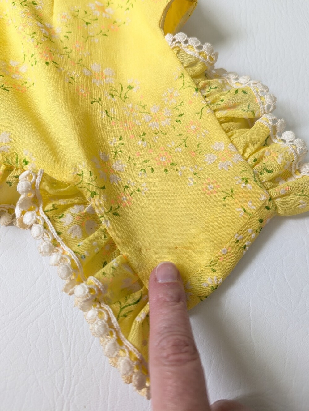 Vintage 70's Lorrie Deb Yellow Prarie Prom Maxi Ruffle Dress XS USA Union Made - Picture 17 of 17
